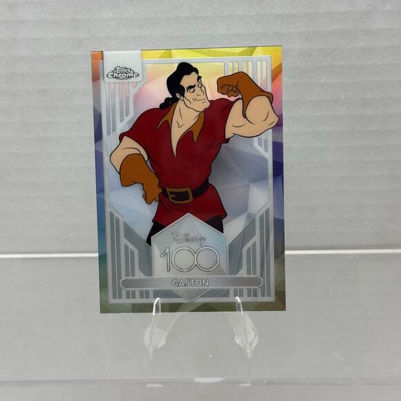 Disney Topps Chrome 2023 Disney 100 Gaston Beauty and the Beast Refractor - Picture 4 of 5